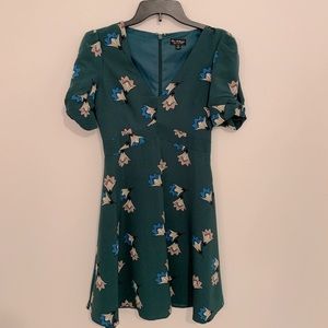 Miss Selfridge green floral retro dress size 4
